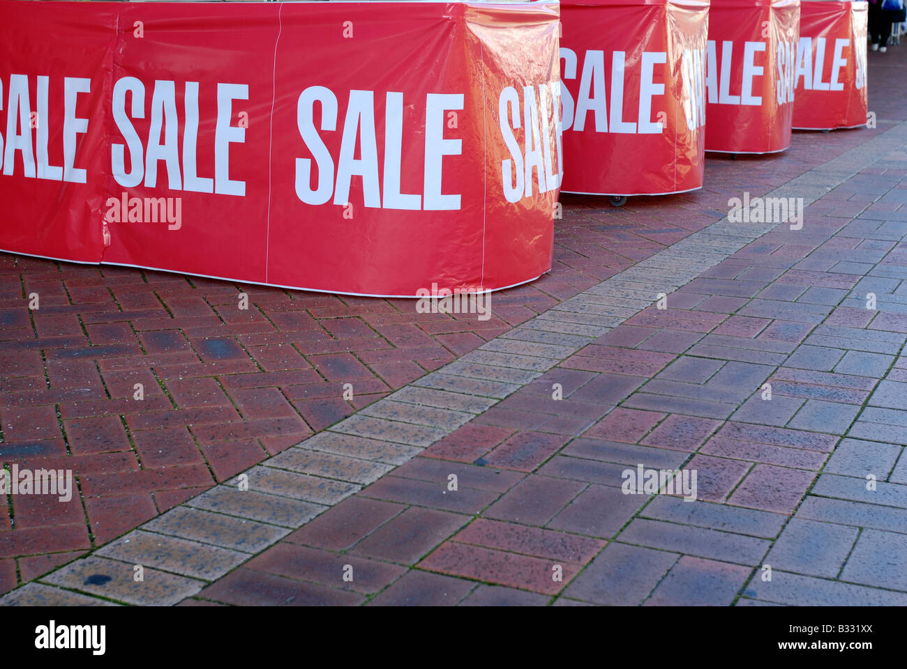 Banners promoting a shop sale Stock Photo