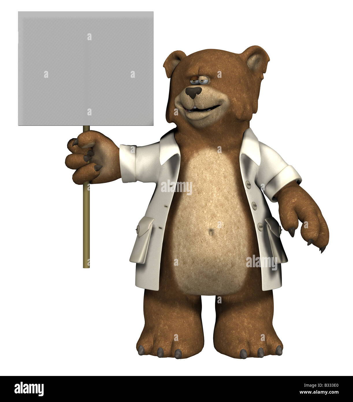 lab bear with sign Stock Photo