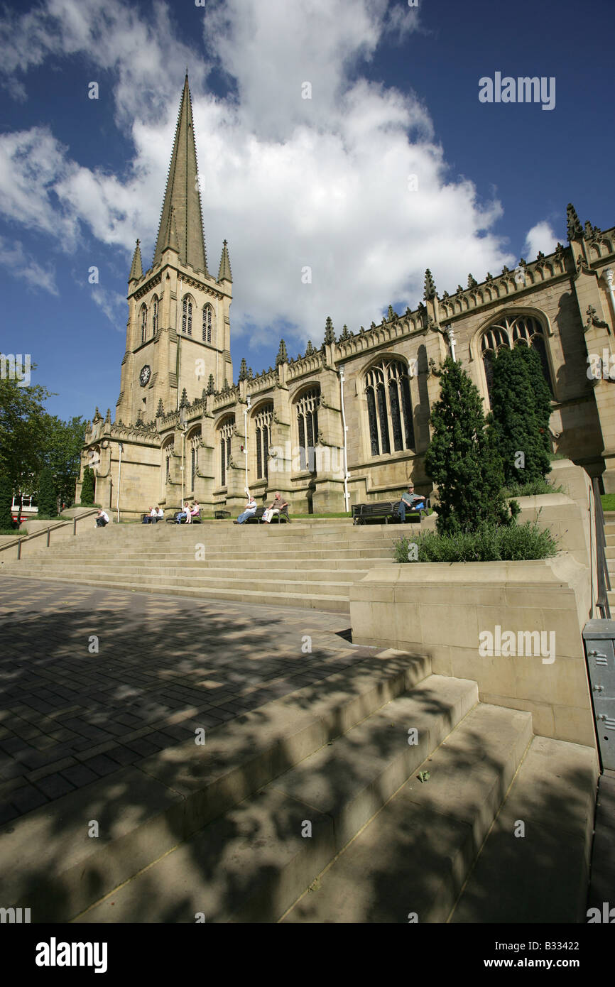 City of Wakefield, England. View of the spire and south facade of