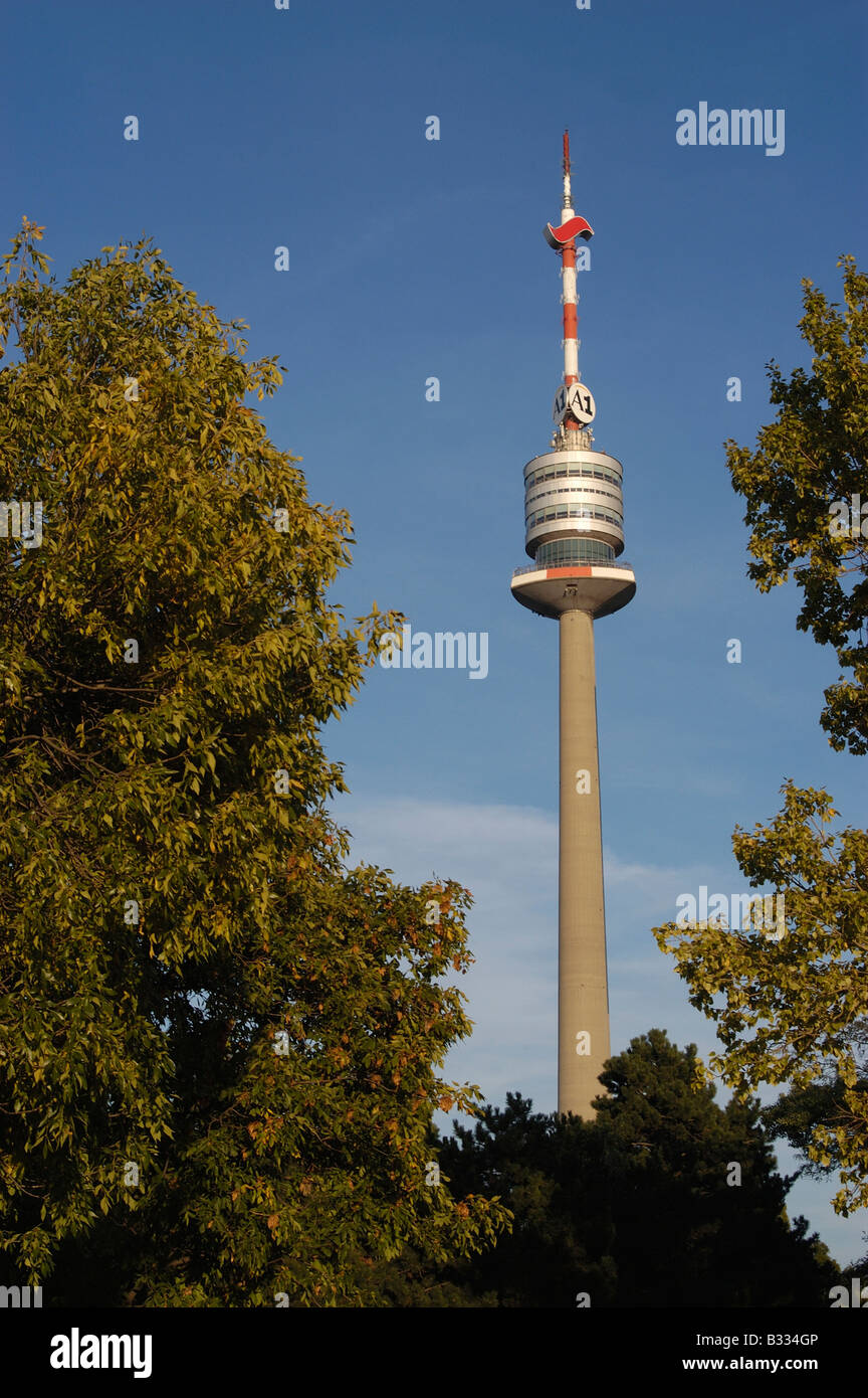 Danube tower in the Danube park Stock Photo - Alamy