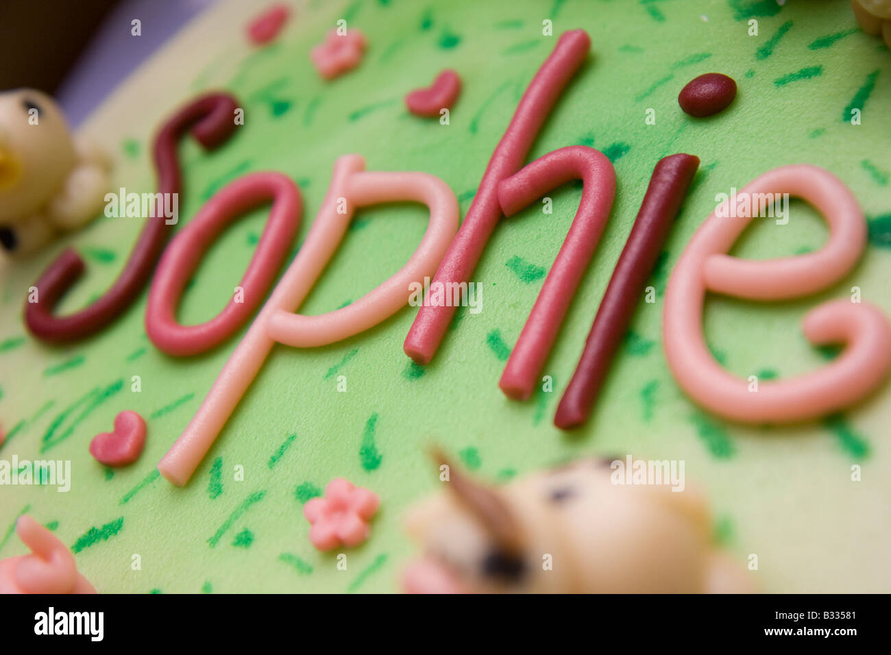 Cake With Word Sophie Stock Photo Alamy