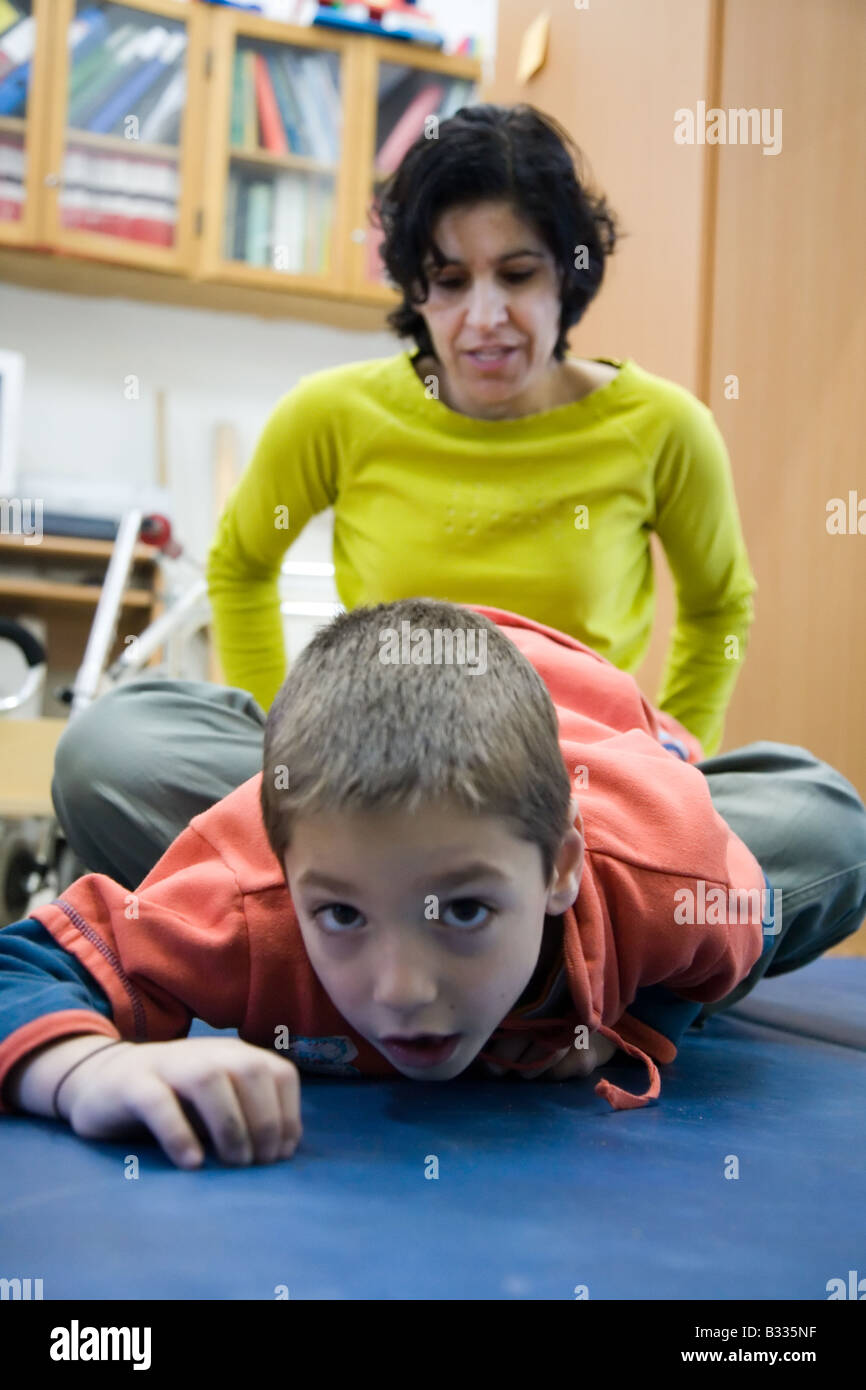 Photo Of Six Year Old Boy Suffering From Cp In Physiotherapy Stock Photo Alamy