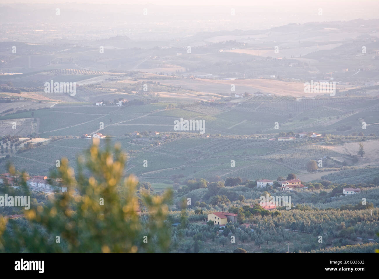 Houses vineyards and landscape Tuscany Italy Stock Photo - Alamy