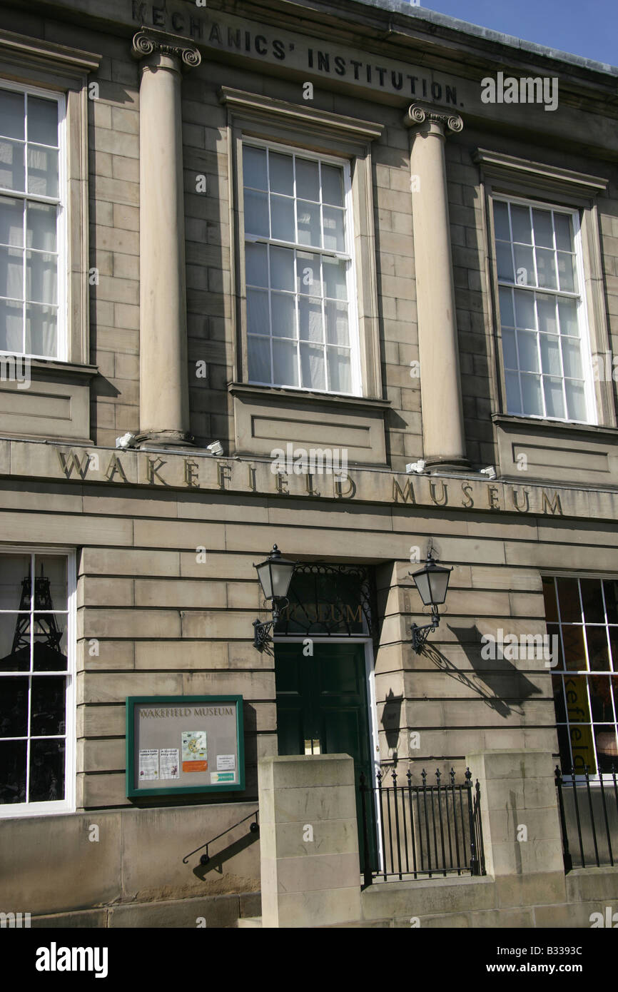City of Wakefield, England. Main entrance to the Wakefield Museum, former Mechanics Institute