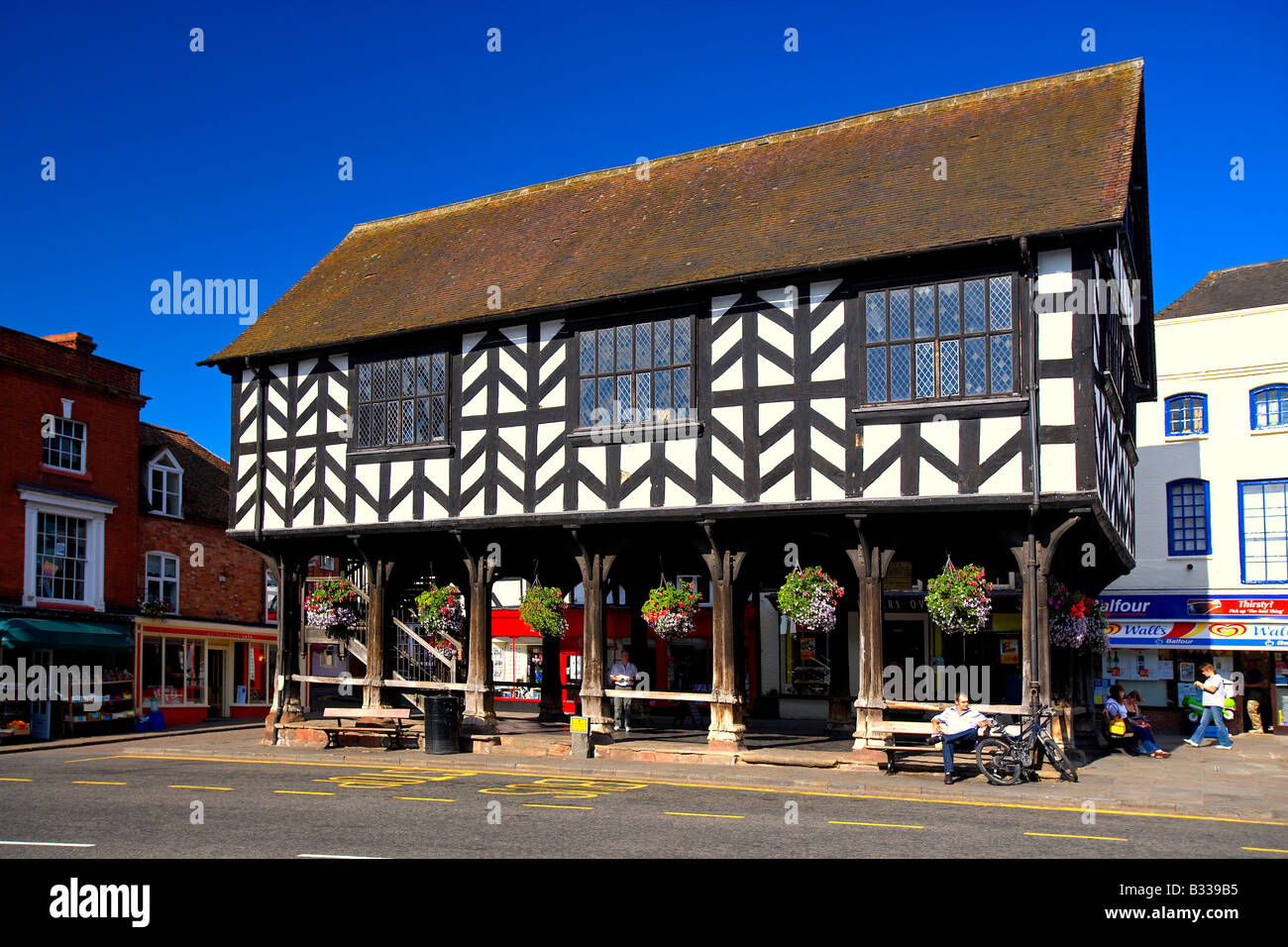 Timber Framed Old Market House in the Historic Town of Ledbury England, UK Stock Photo