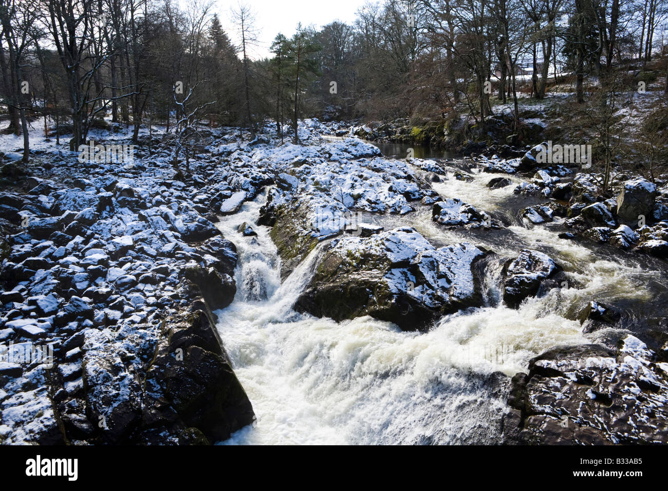 The Waterfall In Winter On The River Feugh At Bridge Of Feugh The Waterfall In Winter On The River Feugh At Bridge Of Feugh