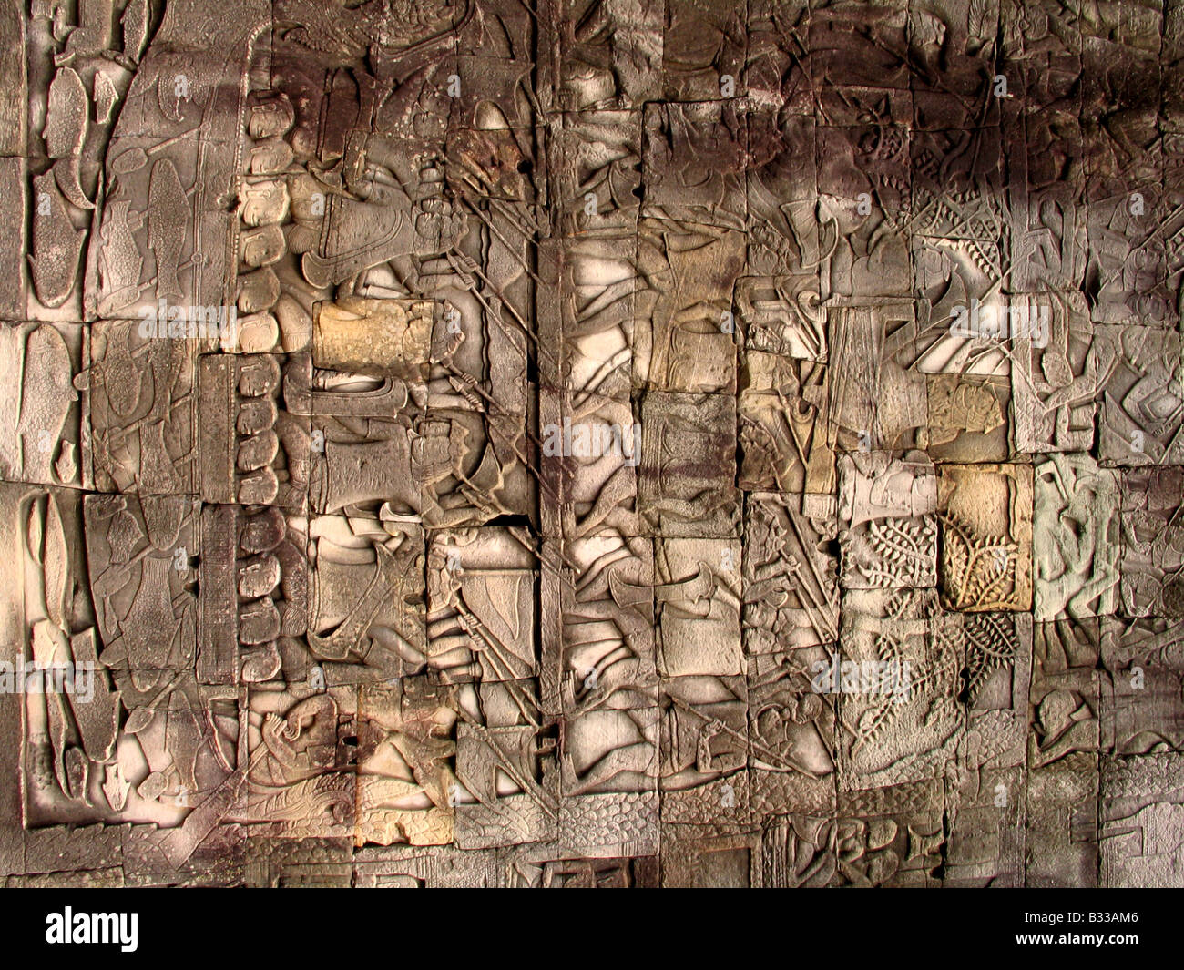 Asia, Cambodia, Angkor, Khmer-temples , Angkor Thom, Relief, Detail ...