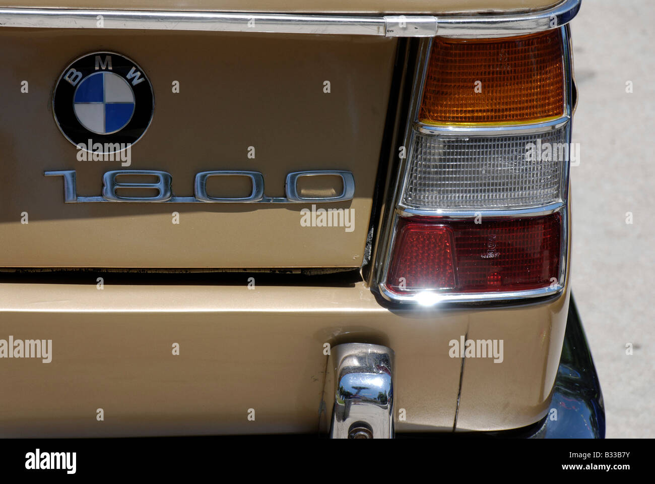 Vintage car Rear view BMW 1800 Stock Photo