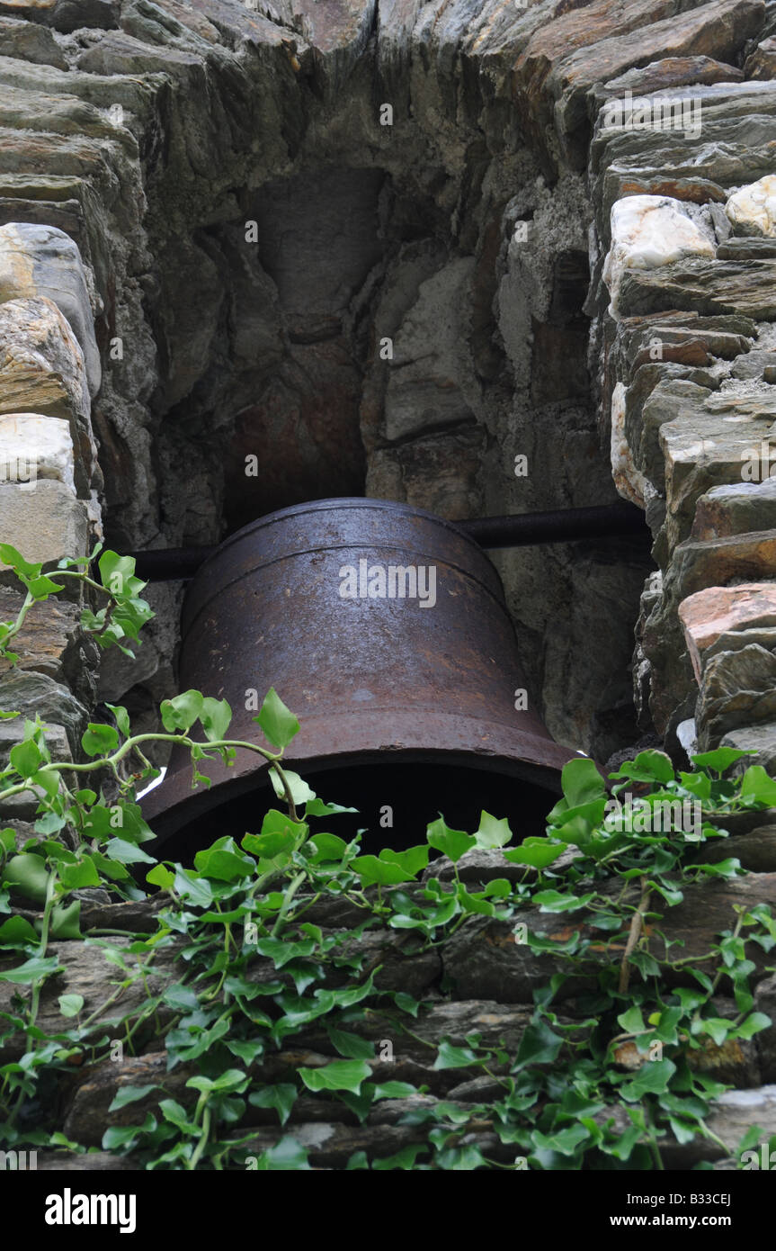 The bell tower at Bournaves, a hamlet in the Cevennes region of France. Stock Photo