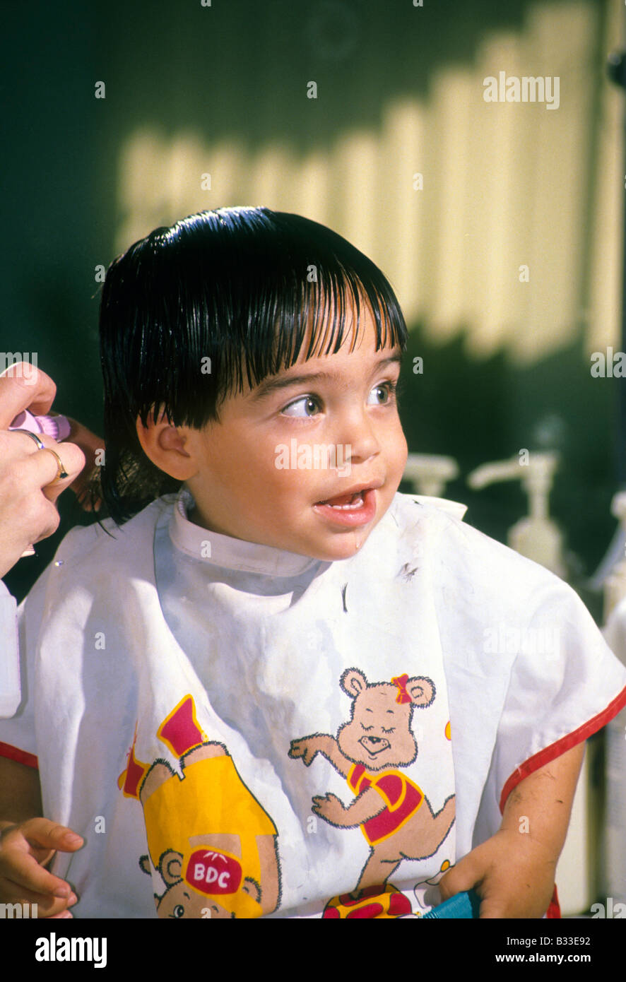 Hispanic Toddler Boy First Haircut Stock Photo 19131422 Alamy