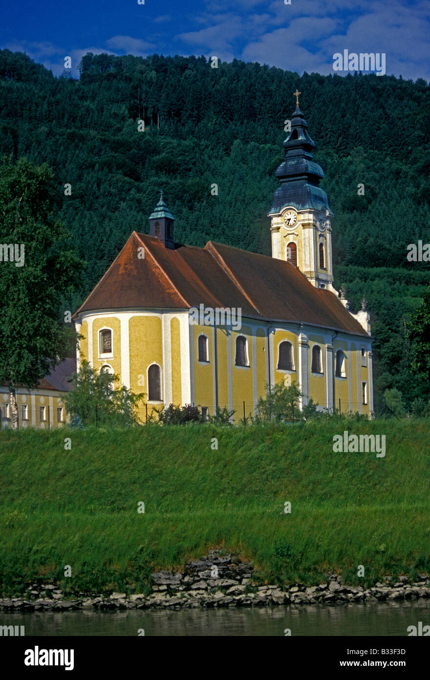Engelszell Abbey, abbey, Engelszell Abbey Church, trappist monastery, monastery, parish church, Engelhartszell, Upper Austria State, Austria, Europe Stock Photo