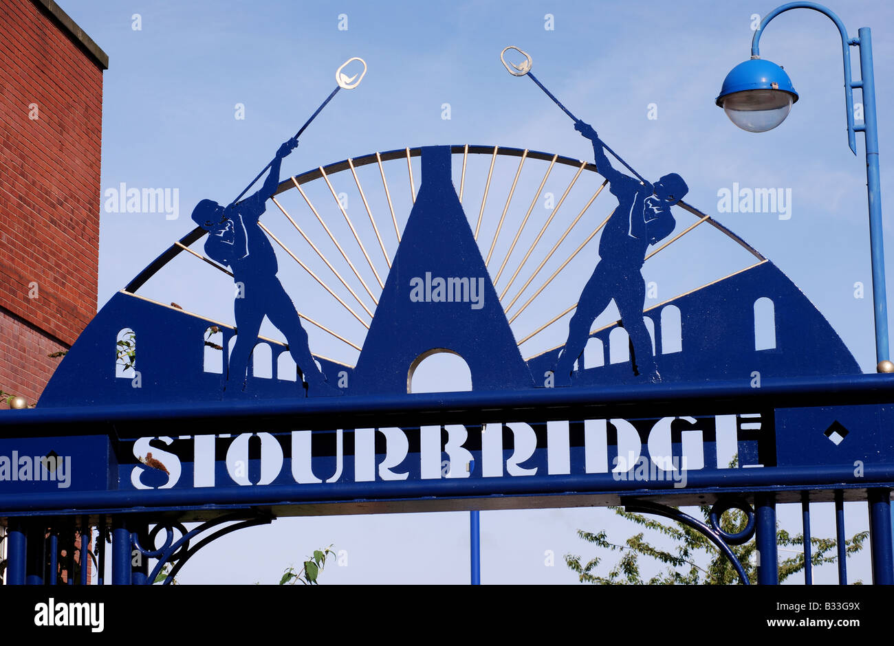 Stourbridge sign in town centre, West Midlands, England, UK Stock Photo