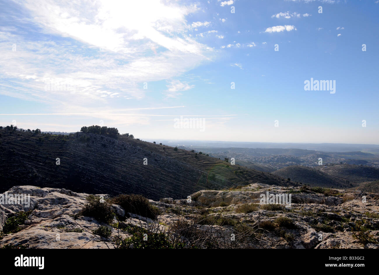 The beautiful and disputed Judean Hills- which form the southern half of the West Bank in Israel and Palestine territories. Stock Photo