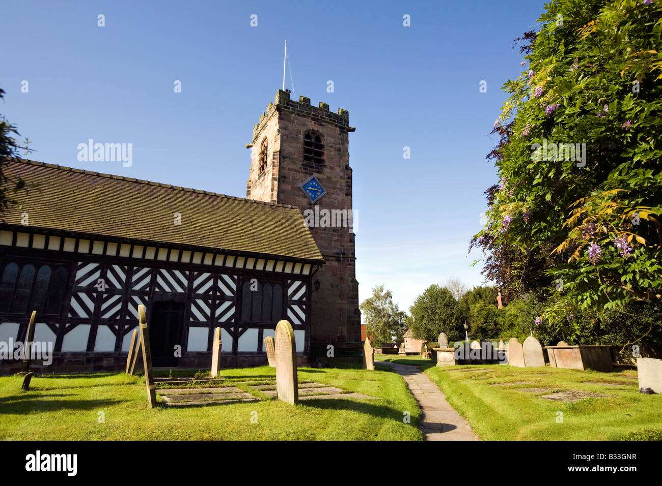 UK Cheshire Knutsford Lower Peover St Oswalds Church Stock Photo