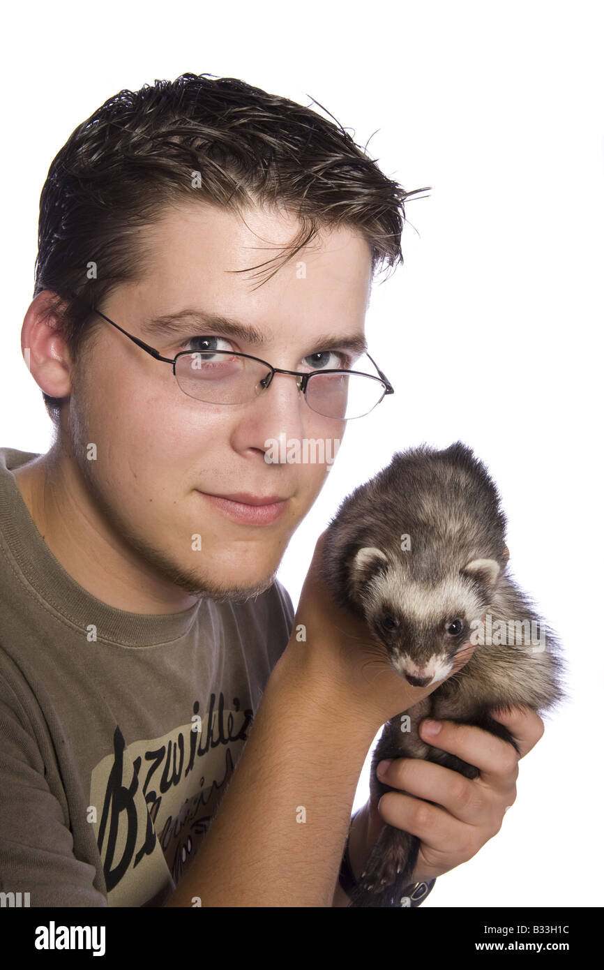 Man and ferret hires stock photography and images Alamy