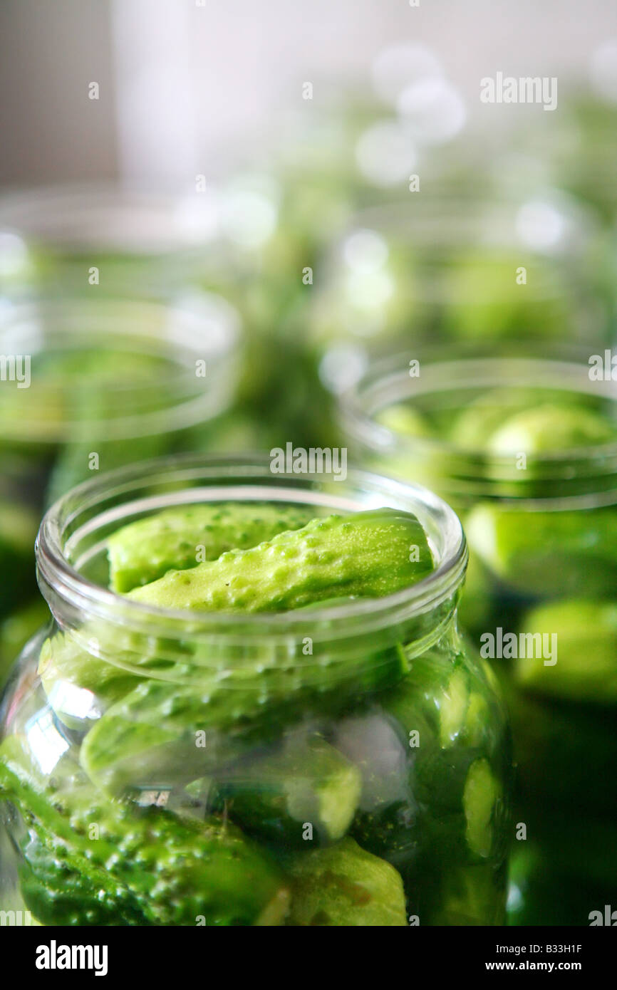 pickled gherkins Stock Photo