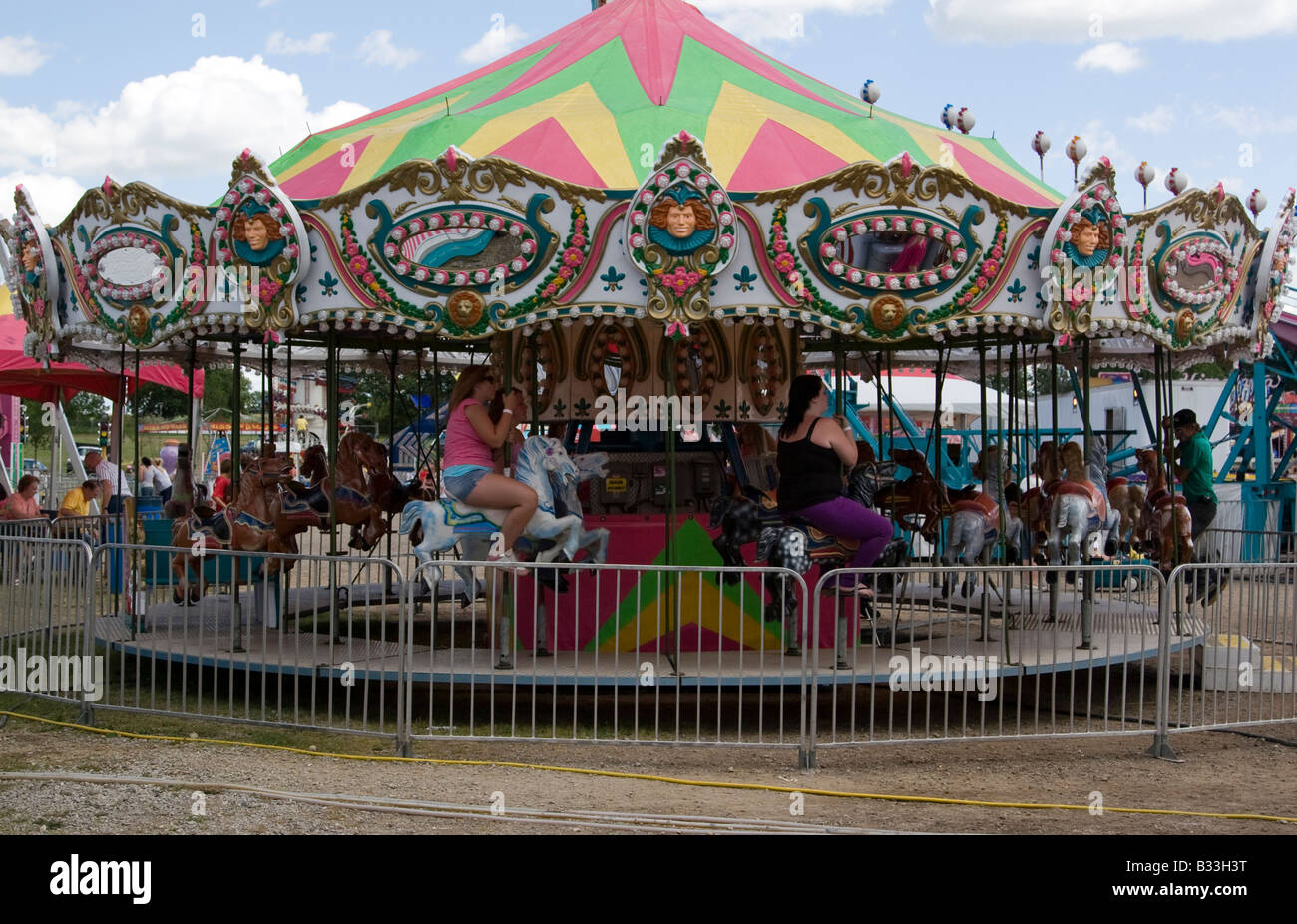 amusement park carousel merry go round Stock Photo - Alamy