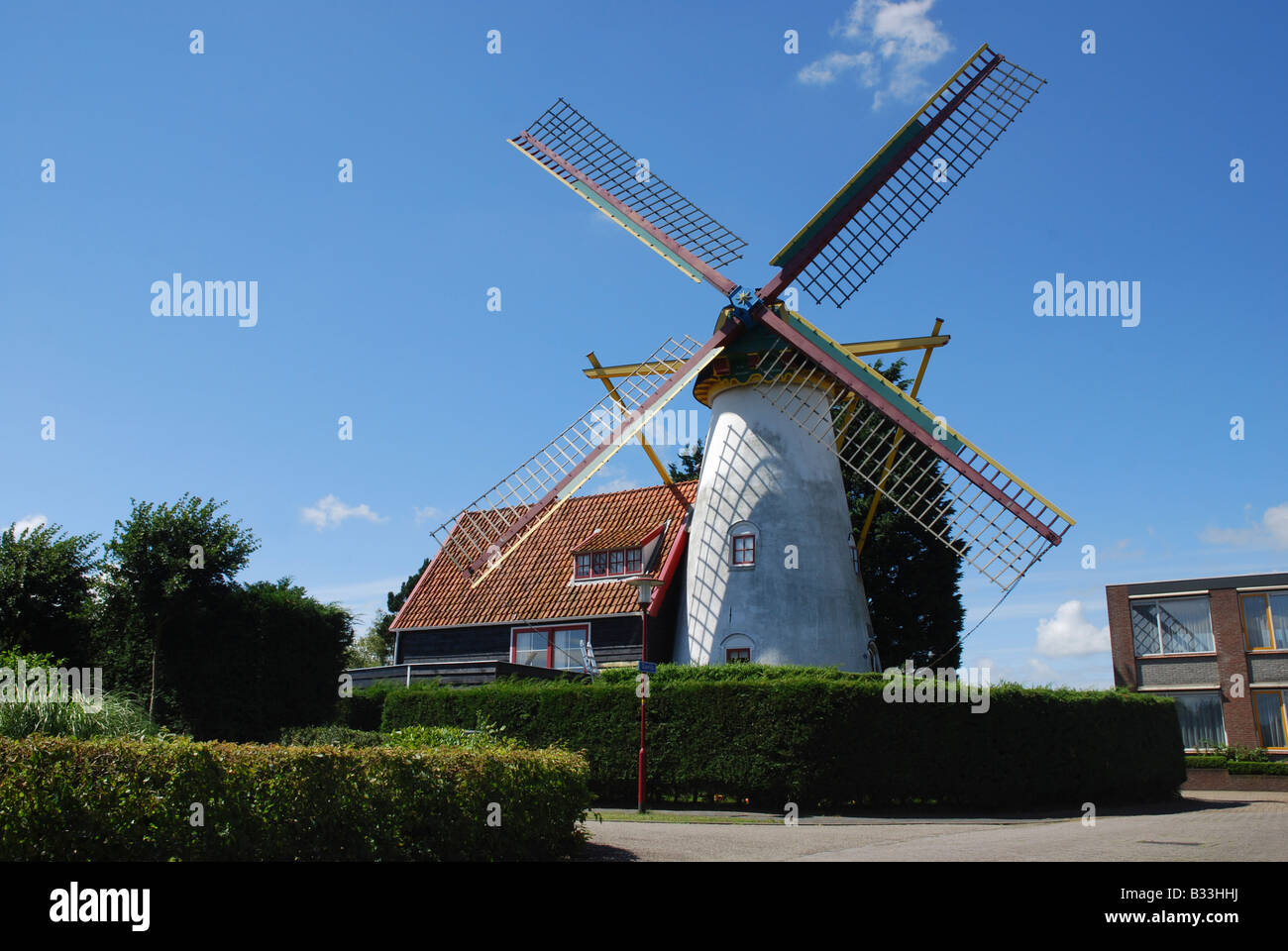windmill Grijpskerke Walcheren Zeeland Netherlands Stock Photo