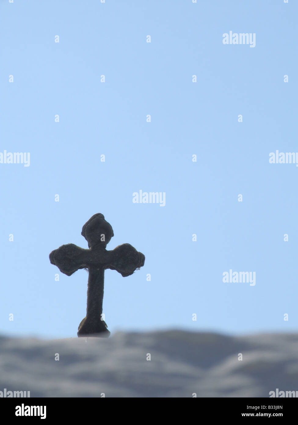cross on church top in greece Stock Photo - Alamy
