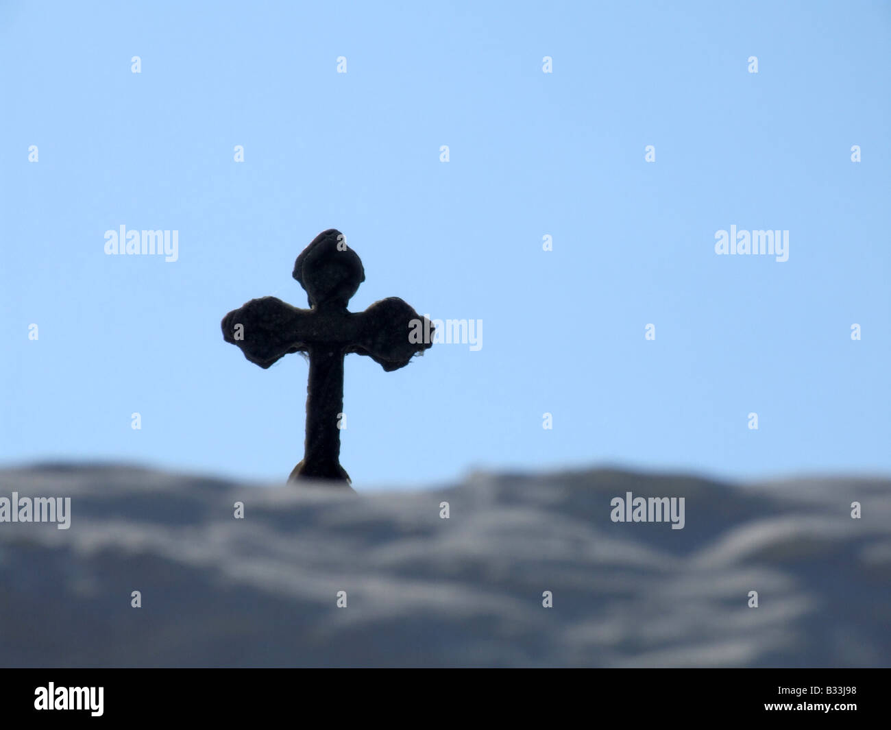 cross on church top in greece Stock Photo - Alamy