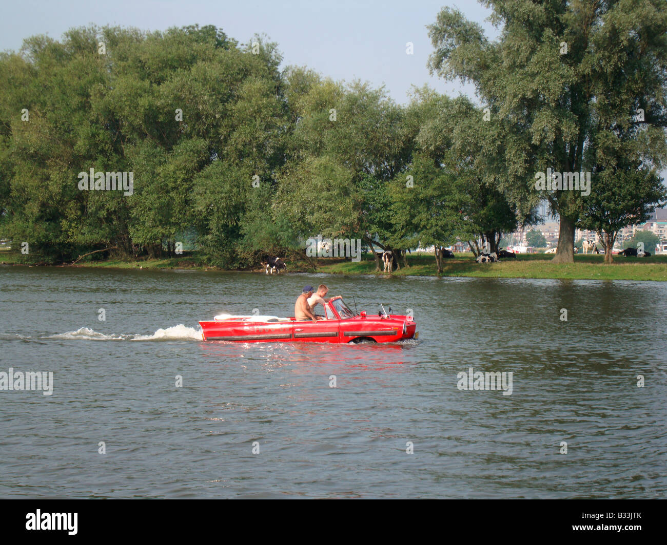 Amphicar in the water Stock Photo