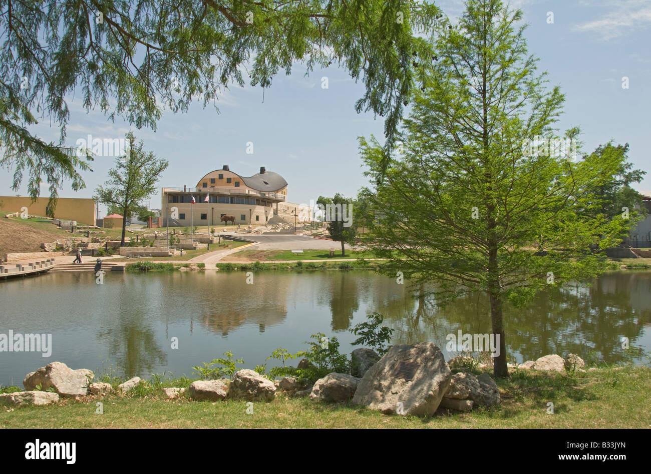 Texas San Angelo Museum of Fine Arts and Education Center  across Concho River Stock Photo