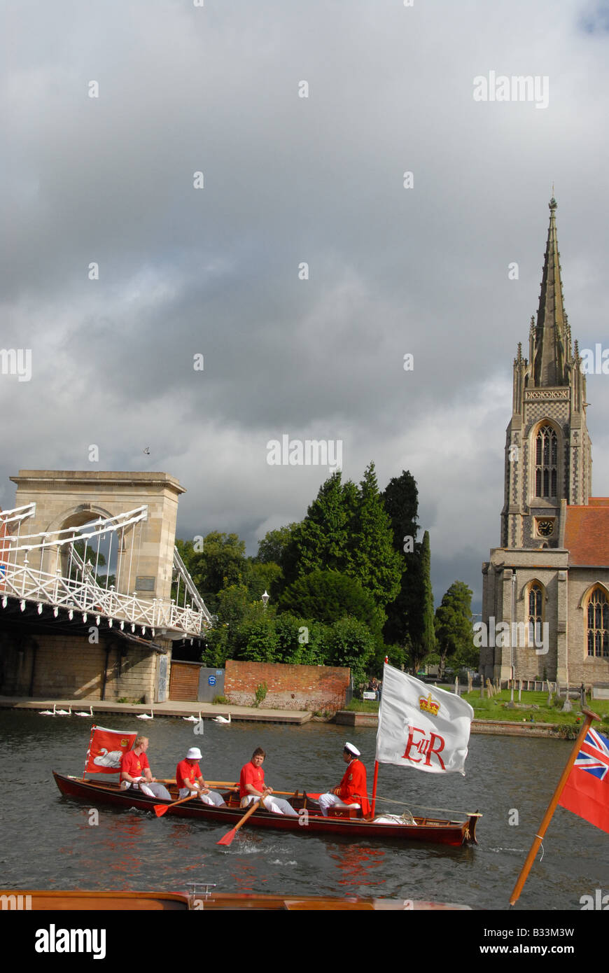 Swan Upping on the River Thames from Marlow to Henley The Swan uppers leave the Compleat Angler