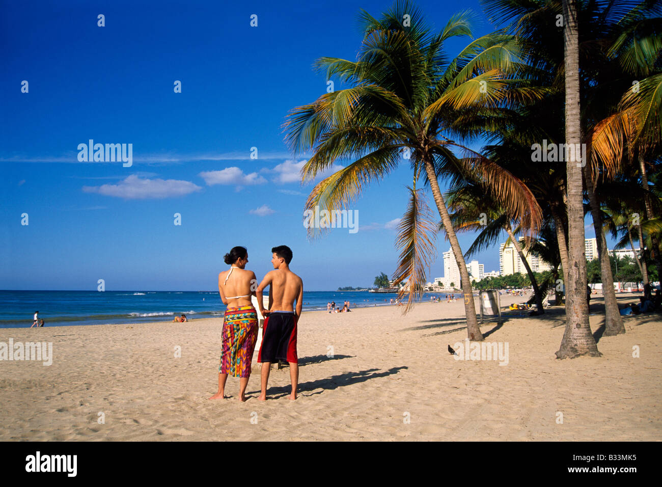 Isla Verde Beach in San Juan Puerto Rico Caribbean Stock Photo