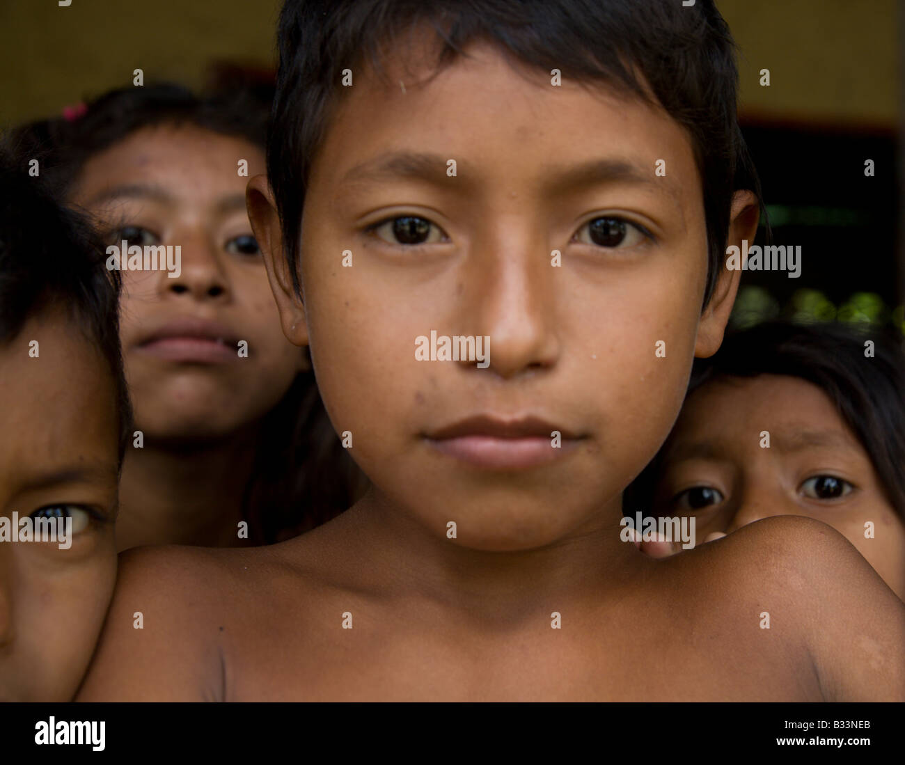 Warao indian children Stock Photo