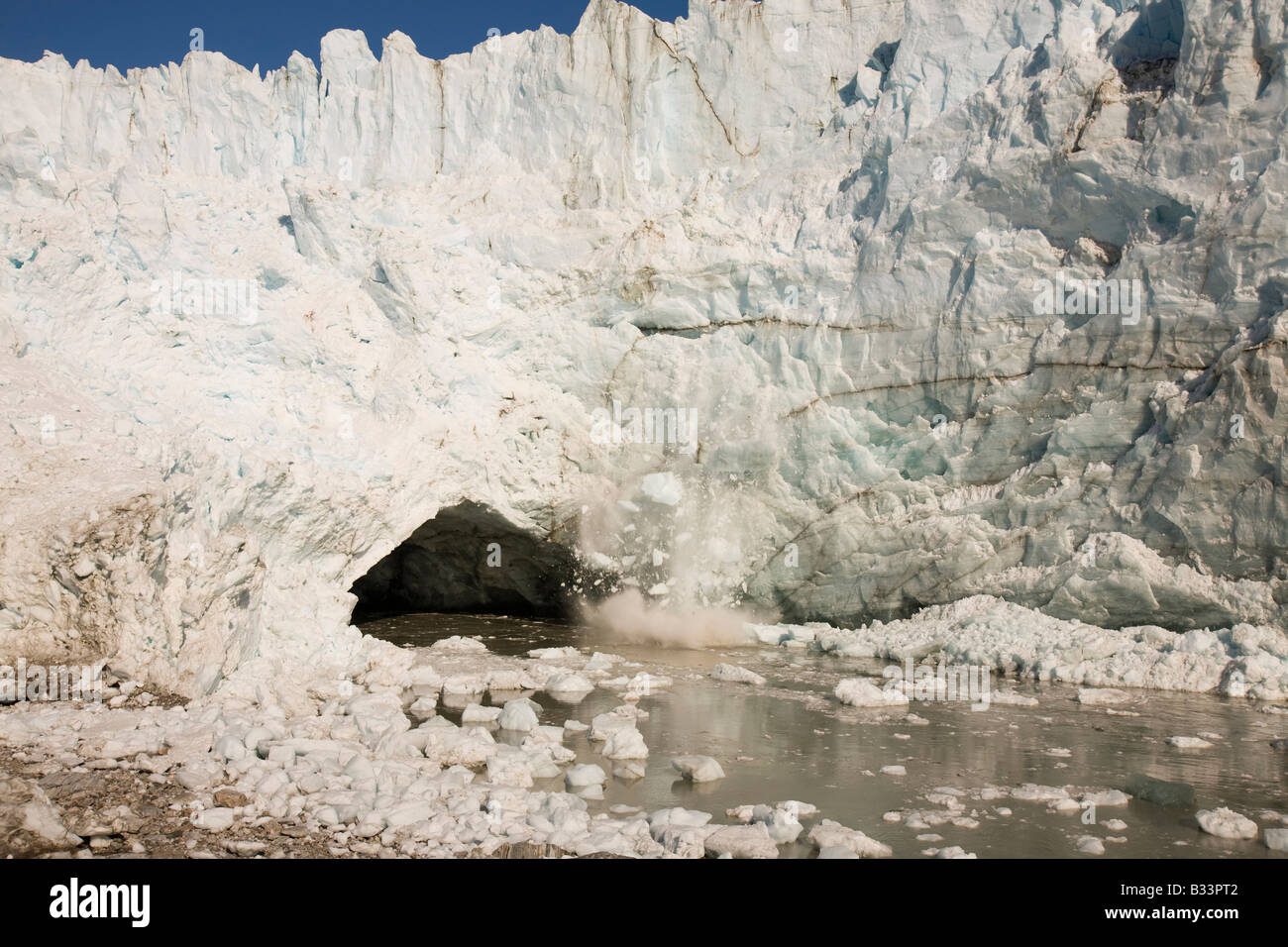 The rapidly melting Russell Glacier near Kangerlussuaq in Greenland Stock Photo