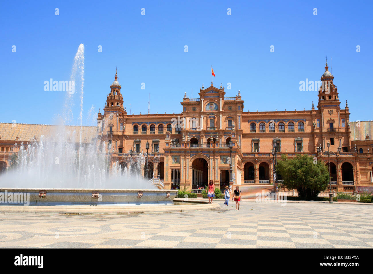 Plaza de Espana in Sevilla in Andalucia in Southern Spain Stock Photo