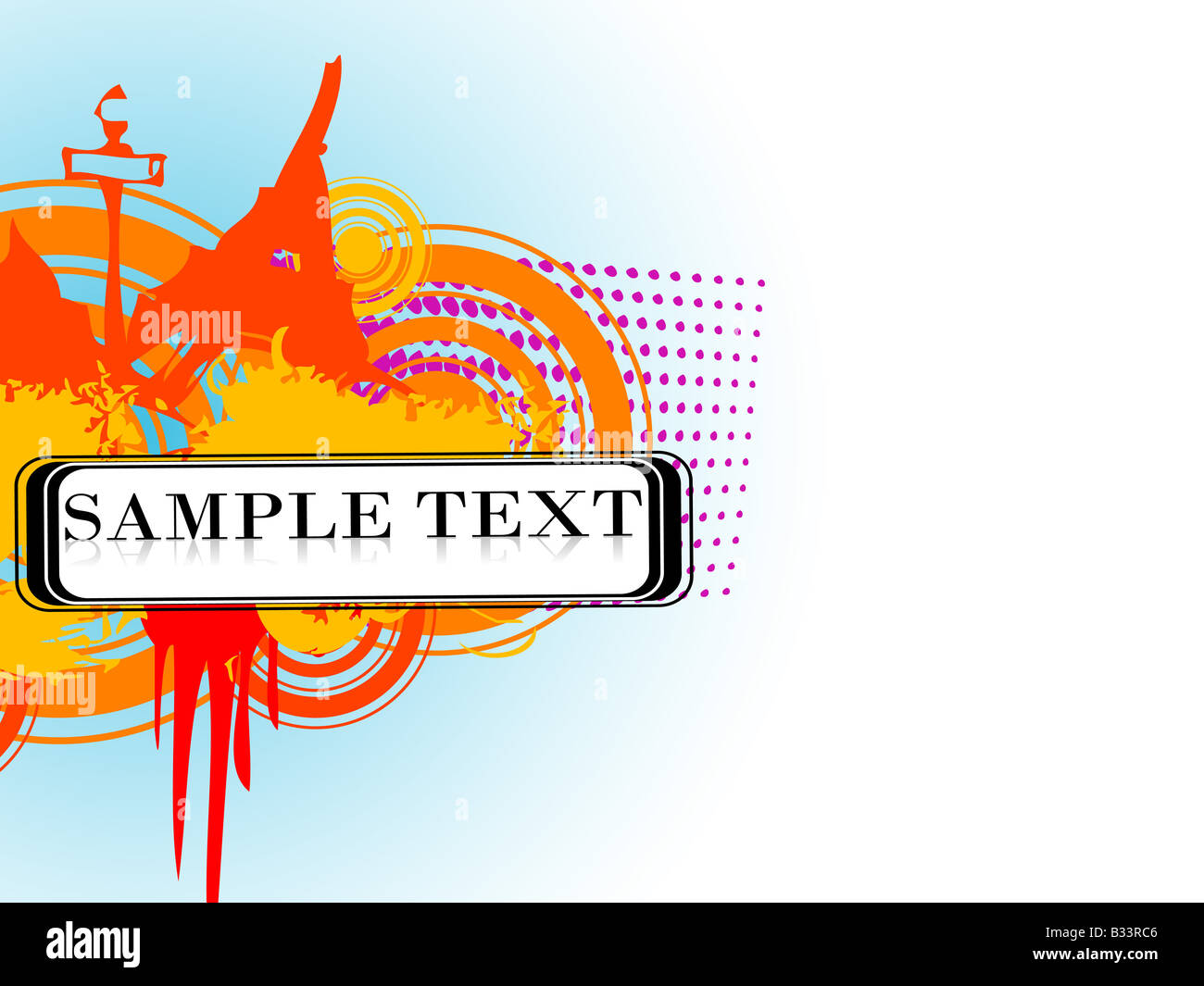 Sprayed Round Design stained circular design Stock Photo - Alamy