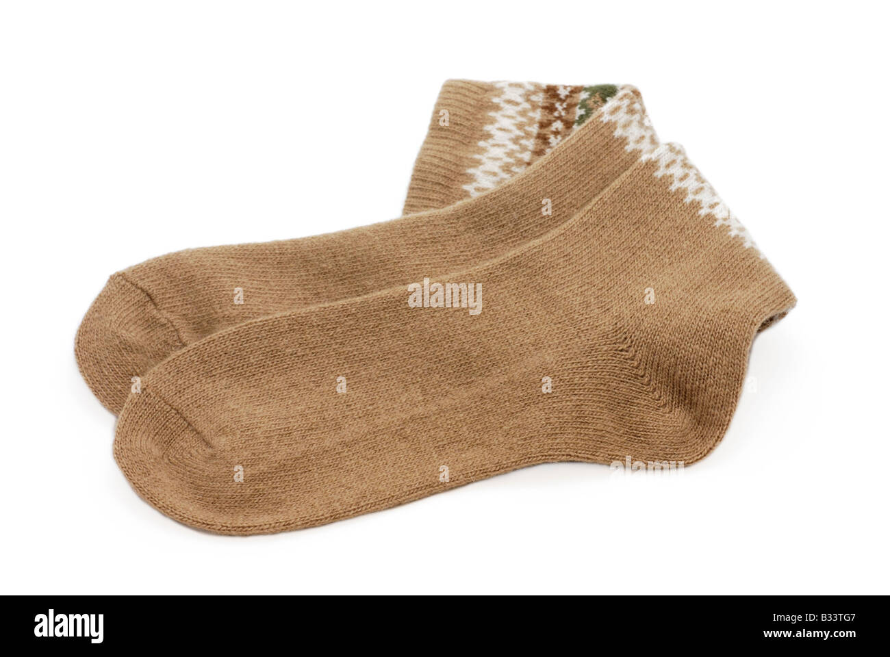 Pair of Woolen Winter Socks Stock Photo