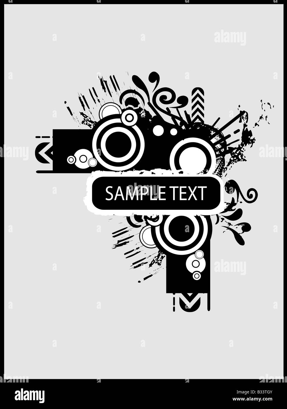 text-box with grungy circles Stock Photo - Alamy