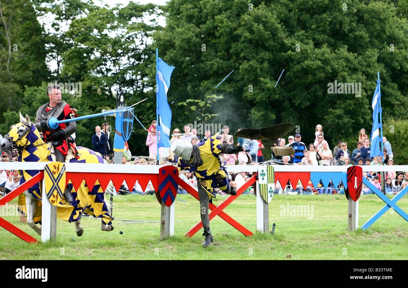 Jousting tournament Hever Castle Kent England during a jousting tournament Stock Photo
