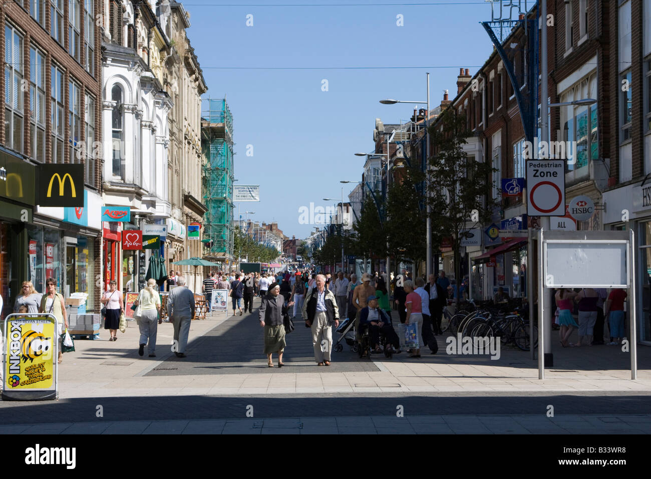 town centre high street shops lowestoft suffolk east anglia england uk ...