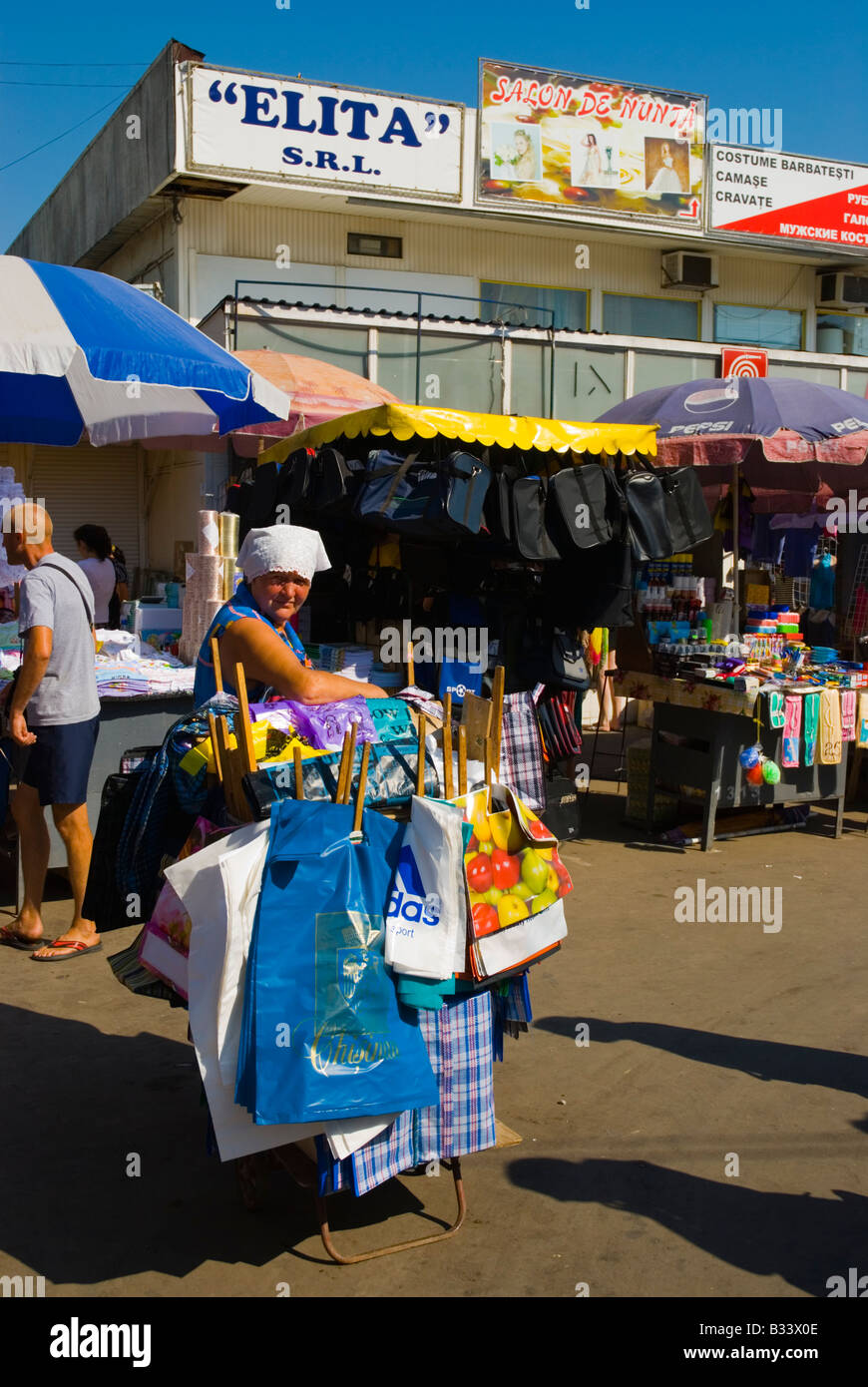Female bag vendor at Piata Centrala marketplace in Chisinau Moldova Europe  Stock Photo - Alamy