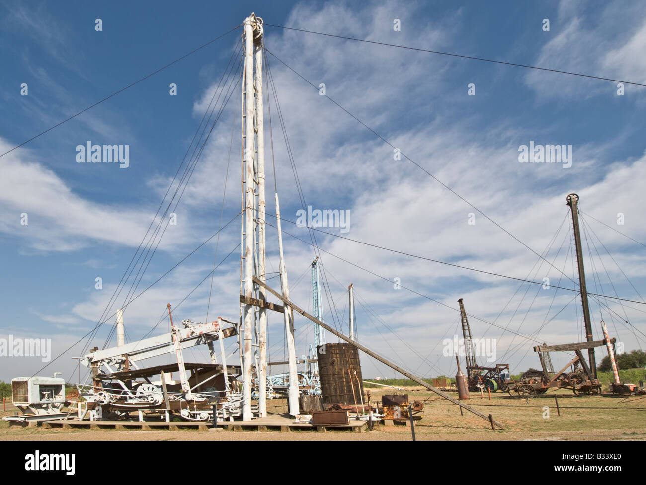 Texas Midland Permian Basin Petroleum Museum antique oil drilling rig Stock Photo