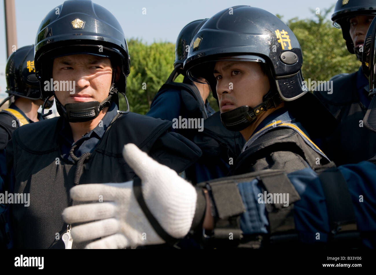 Japanese Policemen Stock Photo