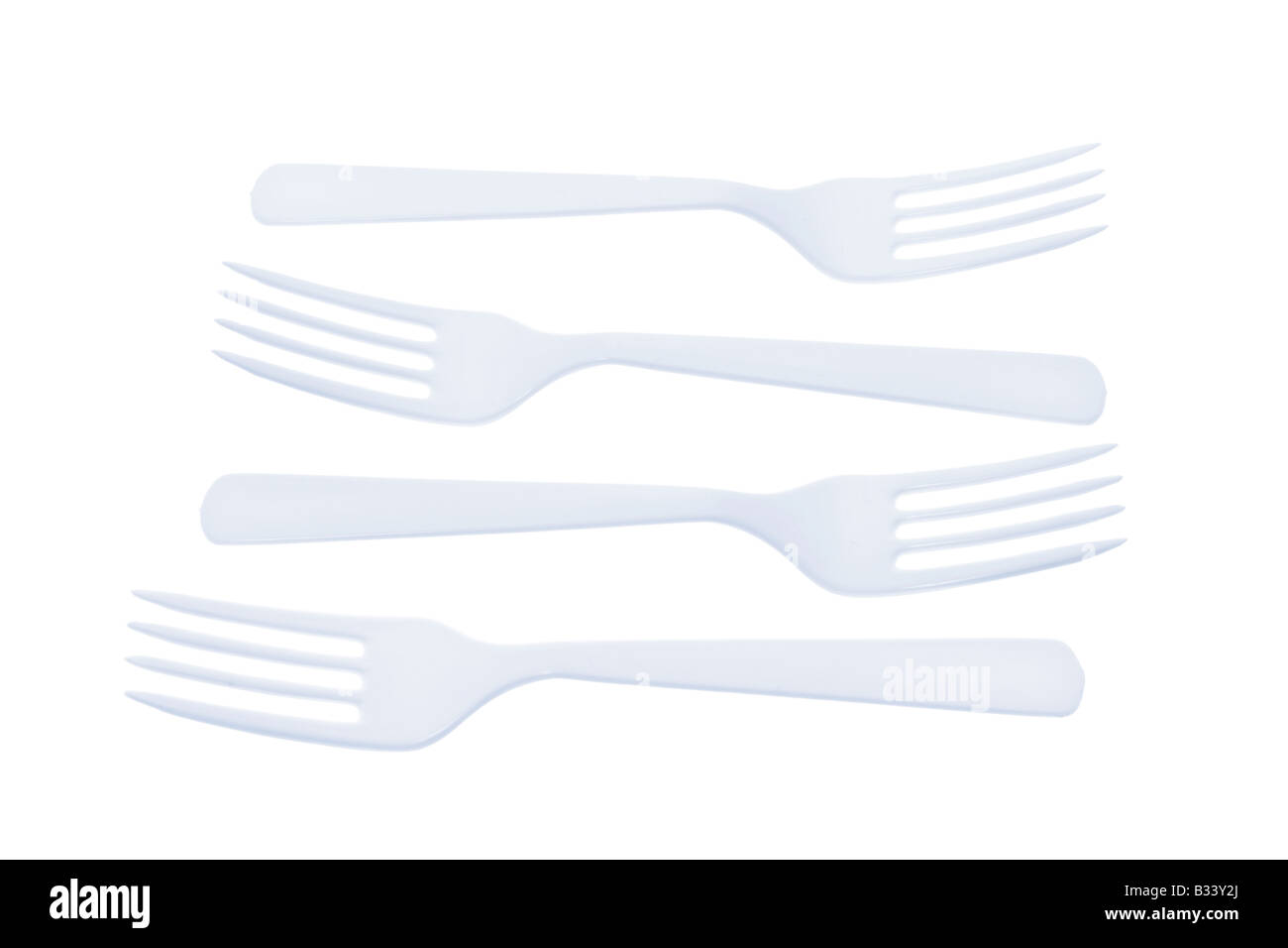 Arrangement of Plastic Forks Stock Photo