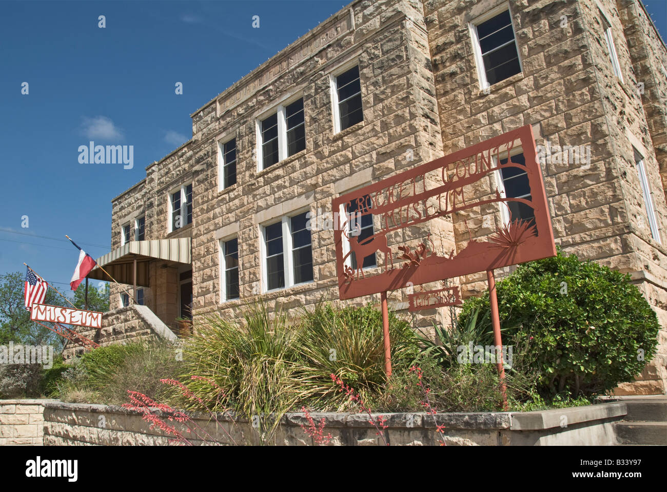 Texas Hill Country Ozona Crockett County Museum sign Stock Photo Alamy