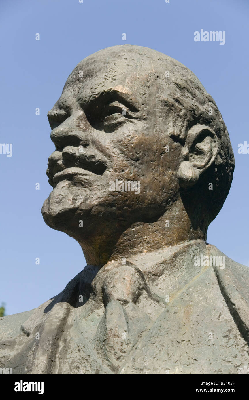 Close up of a statue of Vladimir Lenin at Grutas Park near Druskininkai Lithuania Stock Photo