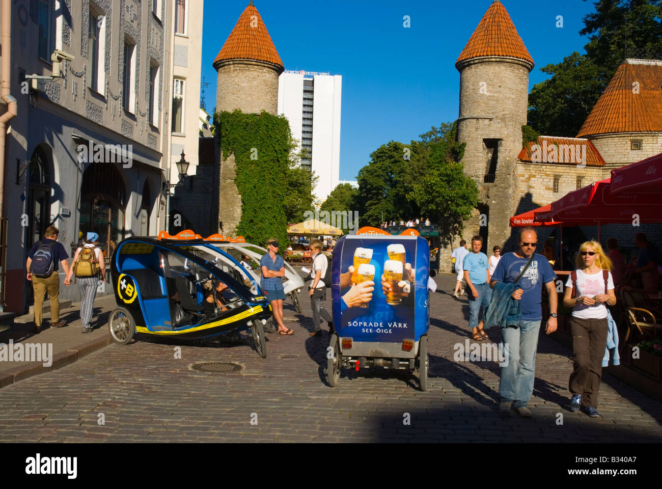 Viru street in the old town of Tallinn Estonia Europe Stock Photo