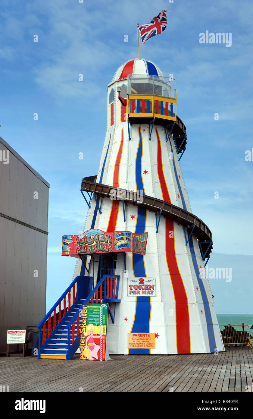 A Helter Skelter on Brighton Pier Stock Photo