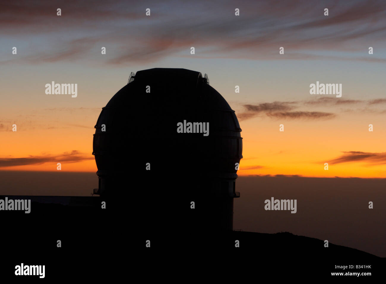 Gran telescopio Canarias (GTC). Observatorio del Roque de los Muchachos on La Palma island in the Canary islands. Stock Photo