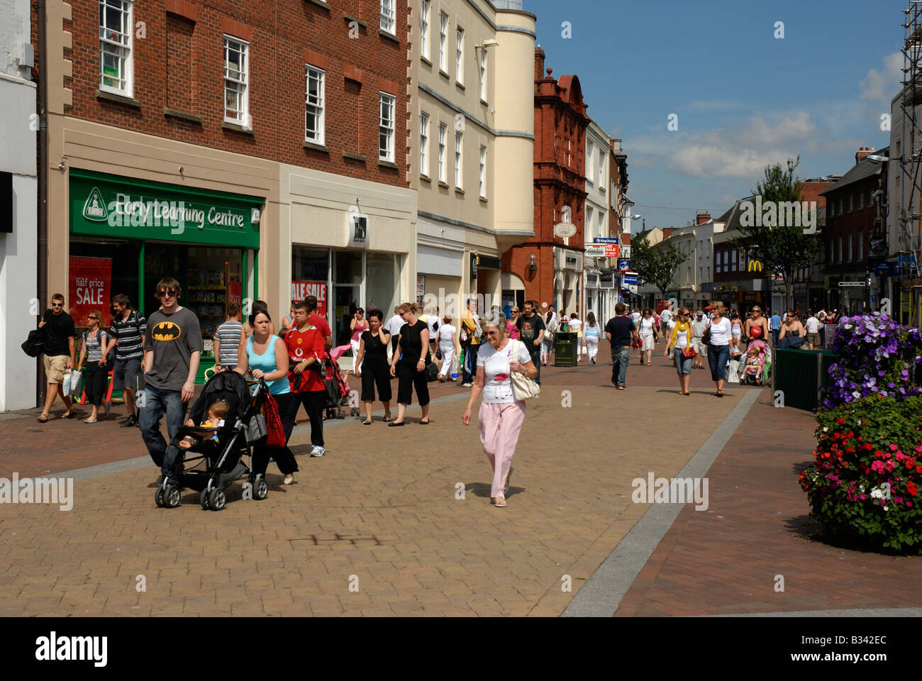 Shoppers in 'High Town' Hereford Stock Photo