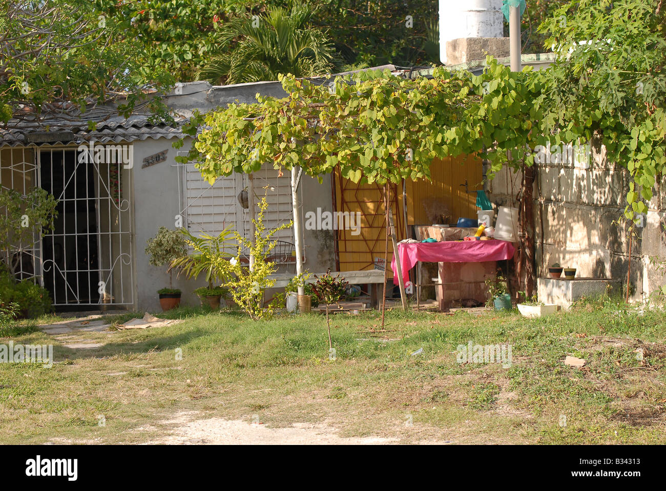 typical home and garden of Cuban family in Varadero Matanzas Province