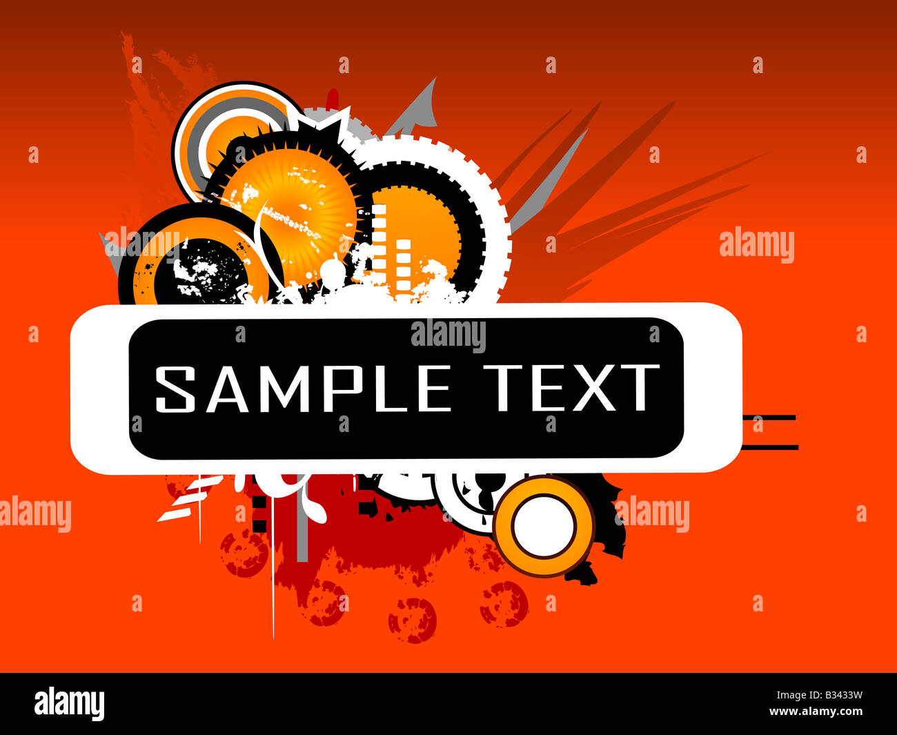 circular design with stains and text template Stock Photo - Alamy