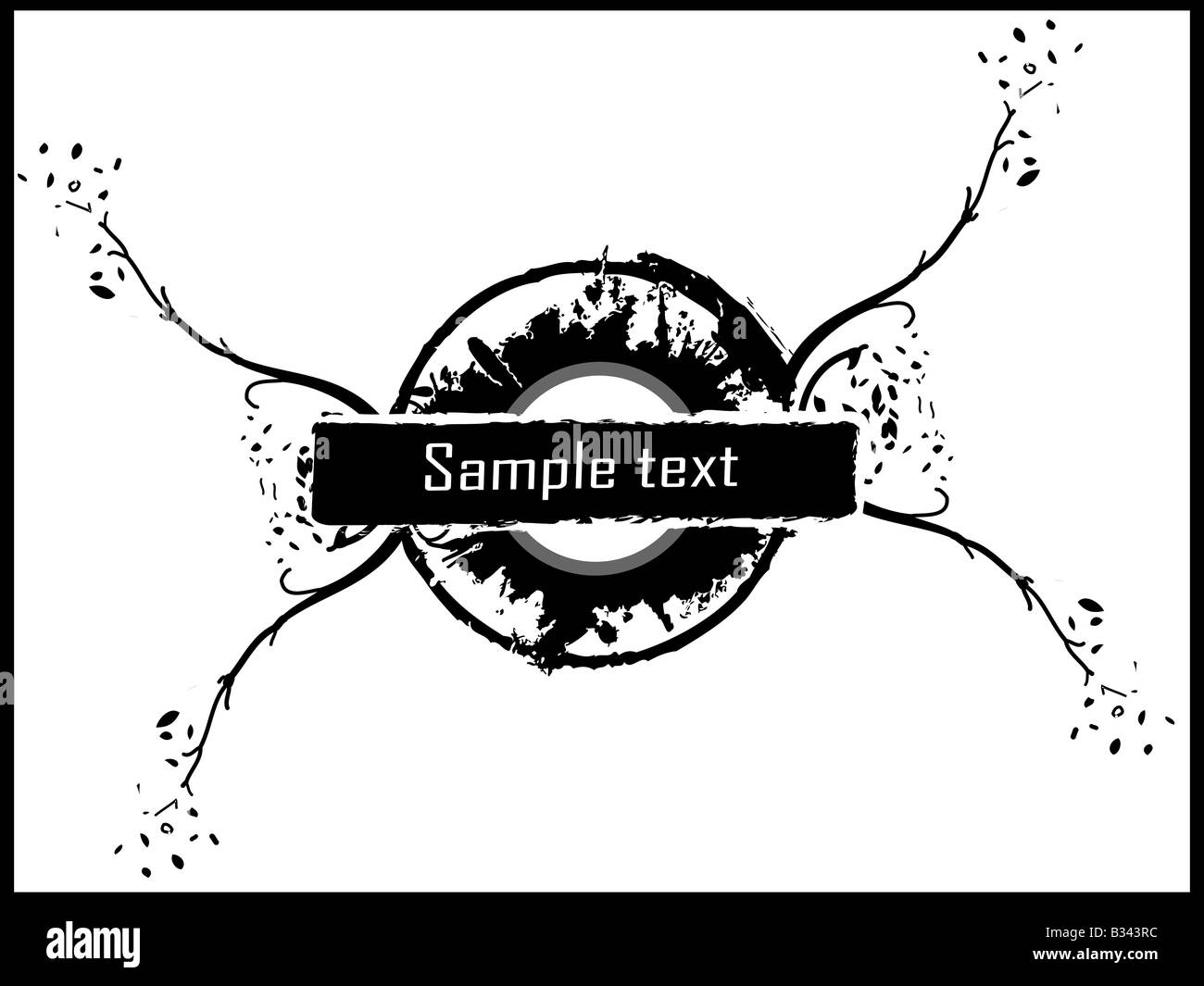 sample text with circle and swirls on isolated background Stock Photo ...