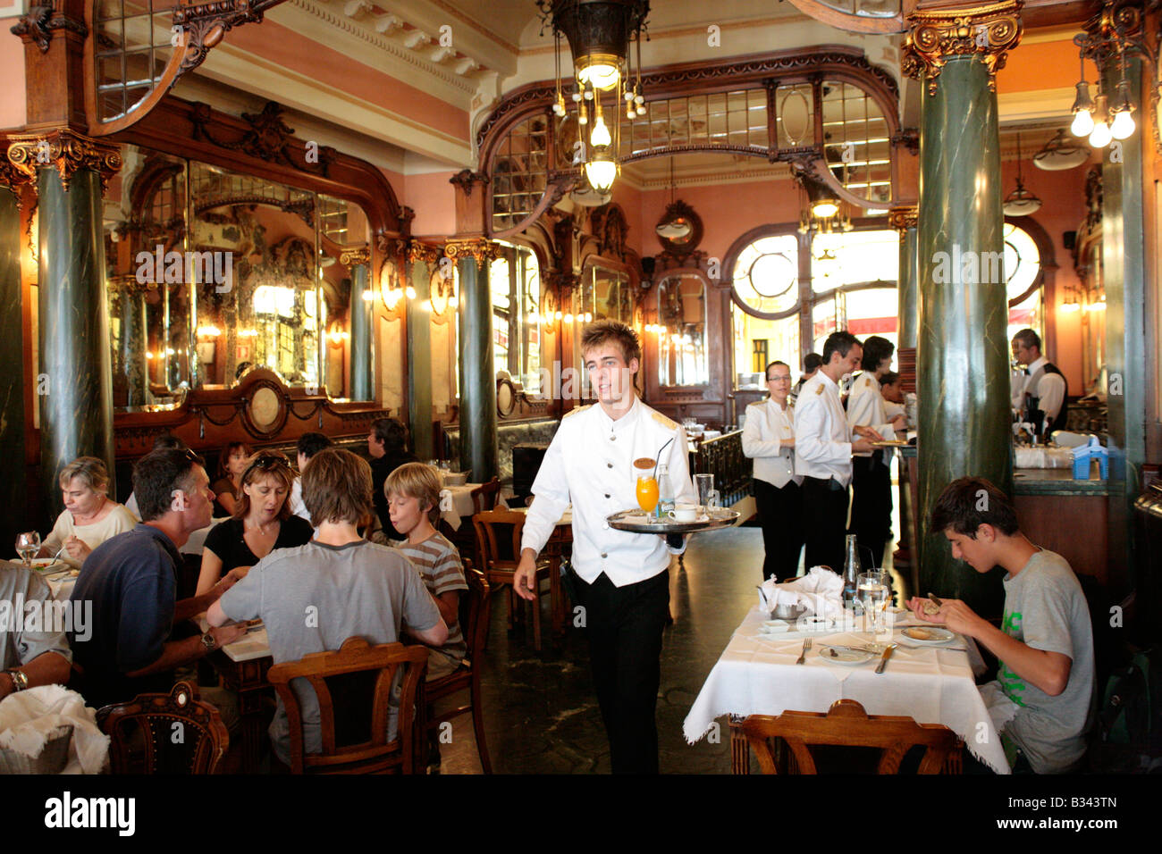 inside Café Majestic in Porto, Portugal Stock Photo